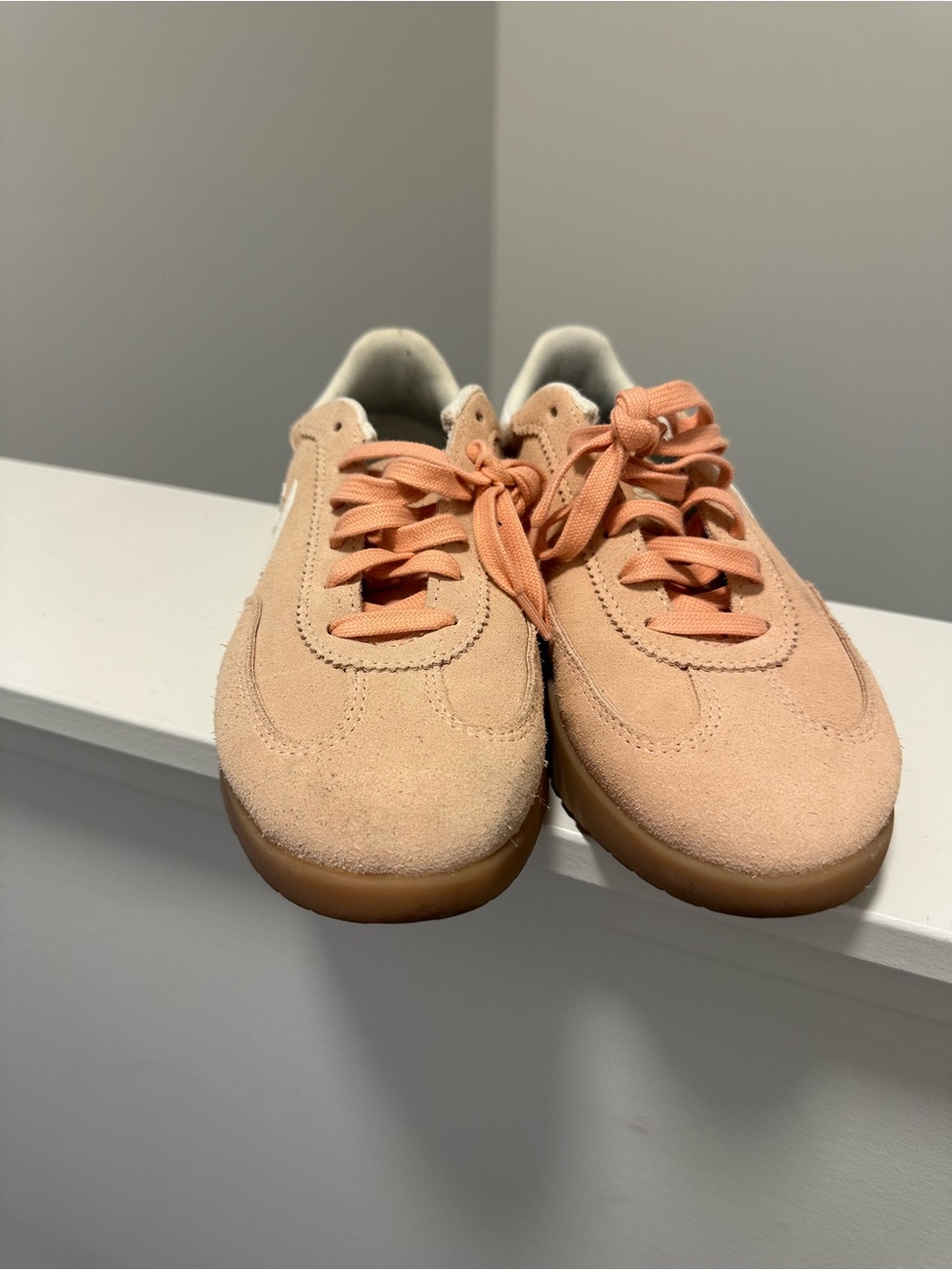 Converse Peach Suede Sneakers with Gum Sole